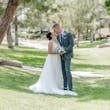 Groom With Bride Wearing Relaxed Boho A-Line Wedding Dress Charlene By Maggie Sottero