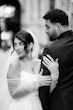 Bride Wearing Modern Ballgown Wedding Dress Called Aspen By Sottero And Midgley Holding Grooms Arm Looking Away