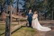 Bride Wearing Sparkly Lace Wedding Dress Called Essex By Sottero And Midgley With Groom Outside