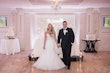 Bride Wearing Lace Mermaid Wedding Dress Called Alistaire By Maggie Sottero With Groom In A Classic Ballroom