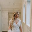 Bride Wearing Lace Sheath Wedding Dress Francesca By Maggie Sottero