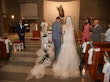 Bride Wearing Fit-and-Flare Wedding Dress Called Wendi By Rebecca Ingram At The Altar