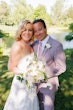 Bride wearing Demetria by Maggie Sottero with her husband