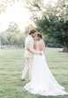 Bride In Crepe Wedding Dress Called Carmen By Rebecca Ingram 