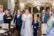 Step Sons Walking Bride Down the Isle, Bride Wearing A-Line Wedding Dress Called Wallis by Maggie Sottero