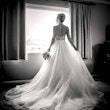 Back of bride wearing wedding dress called Mallory.