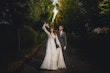 real bride in vintage style lace wedding dress with bishop sleeves called Finley by Sottero & Midgley