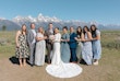 Bride wearing Aston by Sottero and Midgley with her wedding party