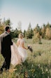 Groom With Bride Wearing Lace Wedding Dress With Illusion Back Verina Marie By Maggie Sottero