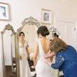 Bride In Simple Crepe V-neck Theodora Rebecca Ingram