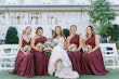 Bride Wearing Sexy Lace Wedding Dress Called Lennon By Maggie Sottero With Her Bridesmaids