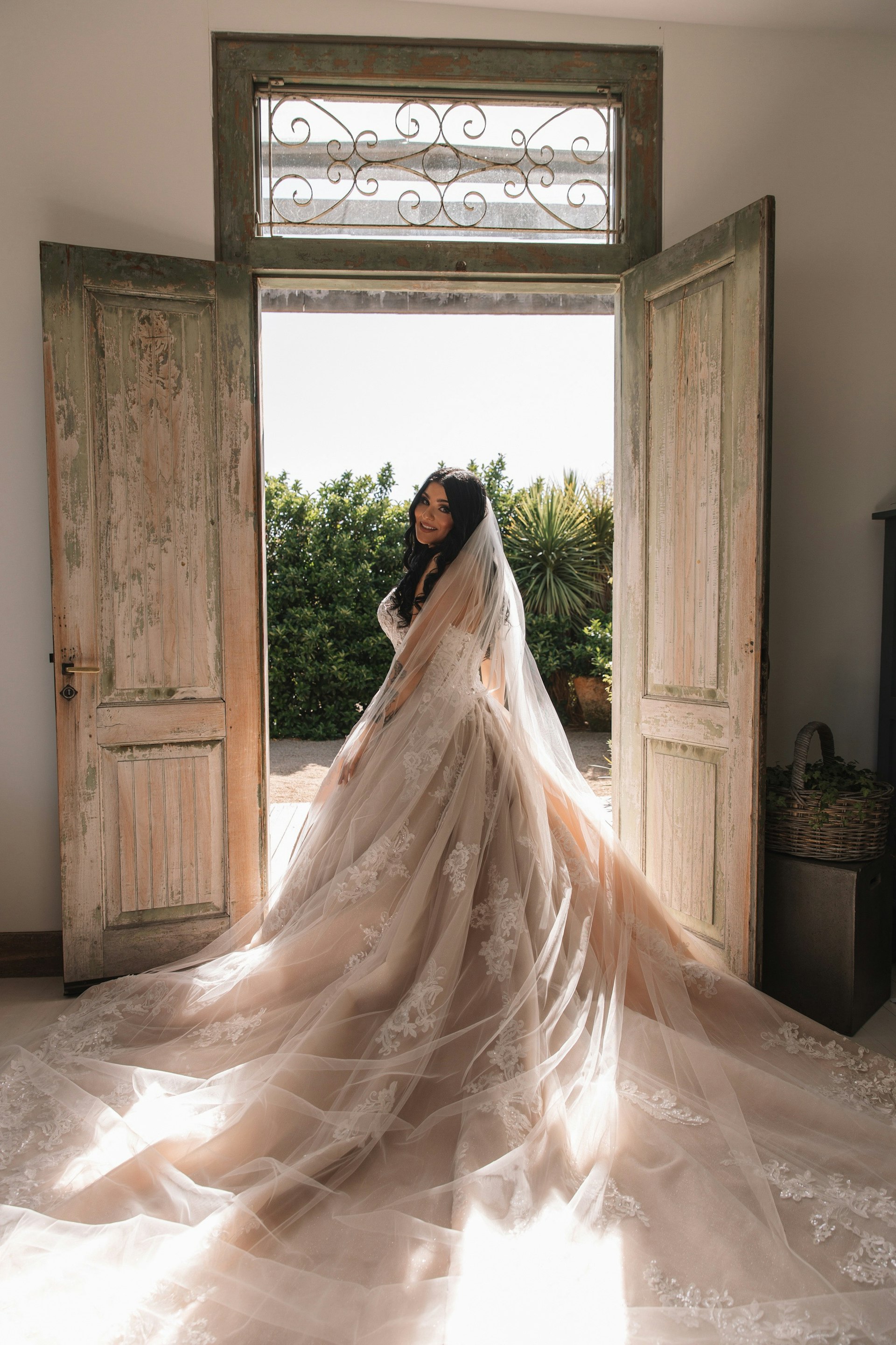 Bride Wearing Princess Wedding Dress Called Norvinia By Sottero And Midgley With A Veil