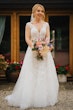 Bride In Garden Inspired Lace A Line Wedding Dress Named Fern By Maggie Sottero