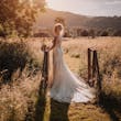 Real Bride wearing rustic boho lace wedding dress called Kendall by Maggie Sottero.