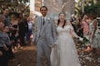 Bride In A-line Floral Hattie Lane Lynette Rebecca Ingram With Groom