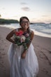 Real Bride On Beach In White Wedding Dress Named Raelynn By Rebecca Ingram