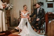 Bride In Illusion Train Edison Maggie Sottero With Groom