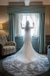 Bride Wearing Embellished Lace Sheath Wedding Dress Called Delilah By Maggie Sottero