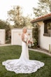 Bride In Crepe Petal Train Bracken Sottero Midgley