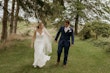 Bride In Sparkle Fit-and-Flare Fontaine By Maggie Sottero With Groom