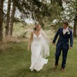 Bride In Sparkle Fit-and-Flare Fontaine By Maggie Sottero With Groom
