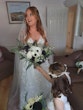 Flower Girl with Real Bride in Floral A-Line Wedding Dress with Soft, Dreamy Layers Called Lorenza by Maggie Sottero