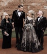 Bride wearing Zander by Sottero and Midgley with her husband and parents