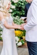 Bride In Crepe And Lace Wedding Dress Called Beverly By Rebecca Ingram