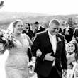 Curvy real bride wearing lace mermaid wedding dress called Judson by Maggie Sottero.