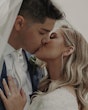 Groom With Bride Wearing Modest Cap Sleeve Ball Gown Pearson By Maggie Sottero