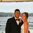 Bride wearing Florence wedding dress by Maggie Sottero with her husband