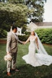 Bride In Lace V-Neck Wedding Dress Called Canberra By Maggie Sottero