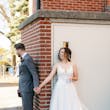 Bride Wearing Lizzy By Rebecca Ingram