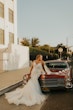 Bride Wearing Ethereal Beaded Mermaid Bridal Dress Geddes By Maggie Sottero 