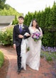 Bride In Sparkly Long Sleeve Riviera By Sottero Midgley With Guest