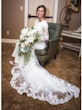 Bride Wearing Modest Lace Wedding Dress Called Tuscany Leigh By Maggie Sottero