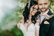 Groom With Bride Wearing Off-The-Shoulder Princess Wedding Dress Mavis By Rebecca Ingram