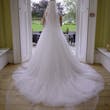 Bride In Lace A-Line Wedding Dress Called Taylor By Maggie Sottero With Long Veil